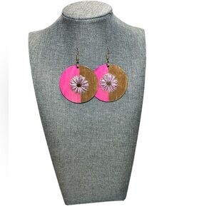 3" Round Color Block Statement Hoop Earrings